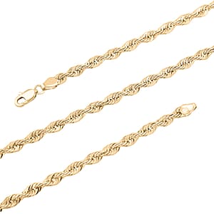 10K Yellow Gold 4mm Rope Chain Necklace (20 Inches) (6.50 g)
