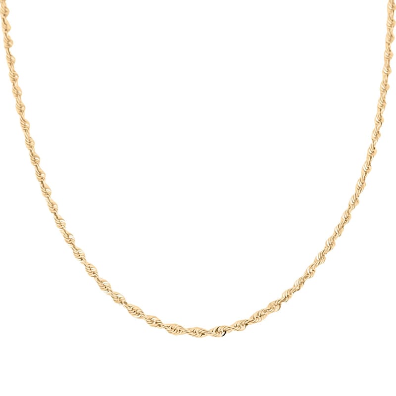 10K Yellow Gold 4mm Rope Chain Necklace (20 Inches) (6.50 g)