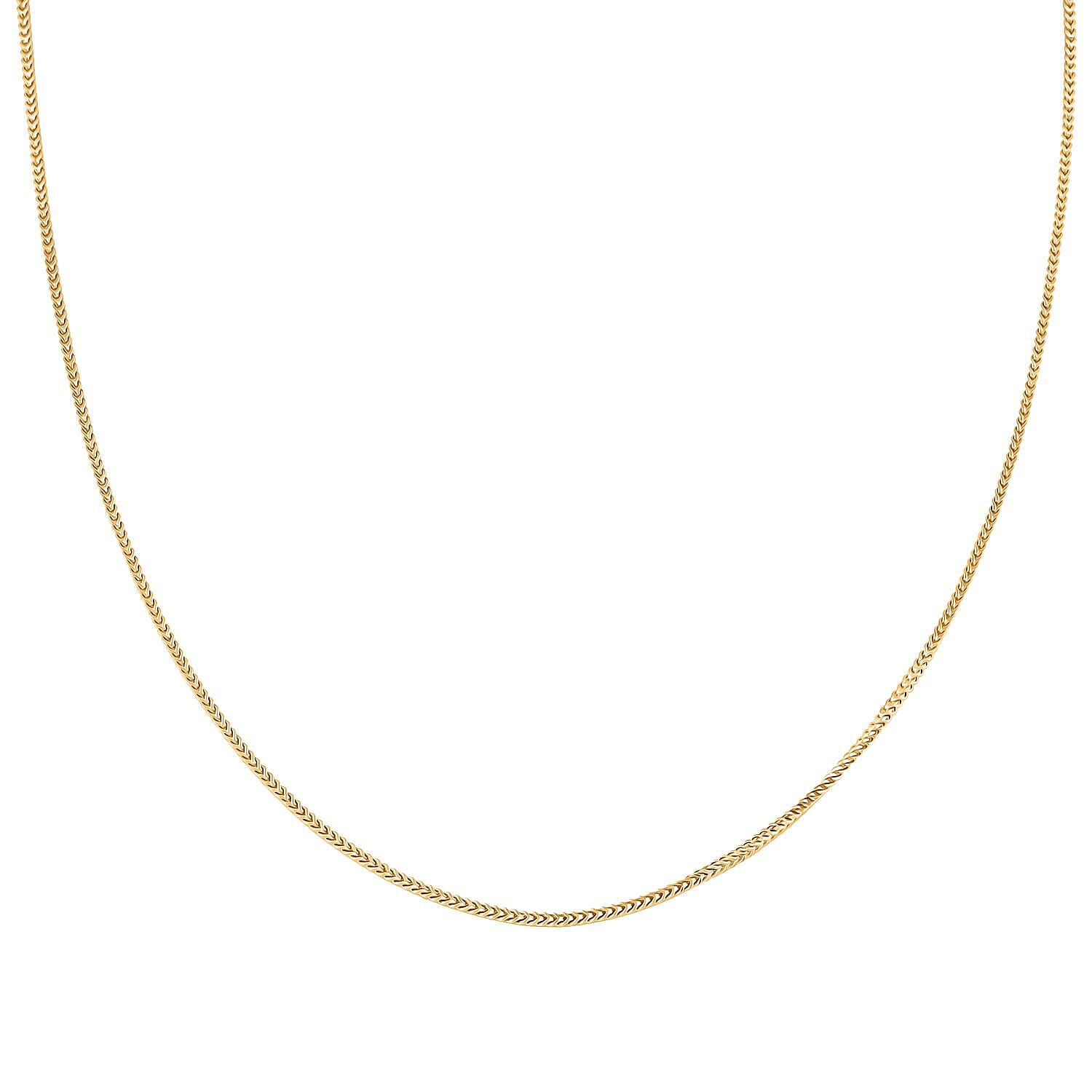 2.1mm Franco Chain Necklace in 10K Yellow Gold 6.6 Grams 22 Inches