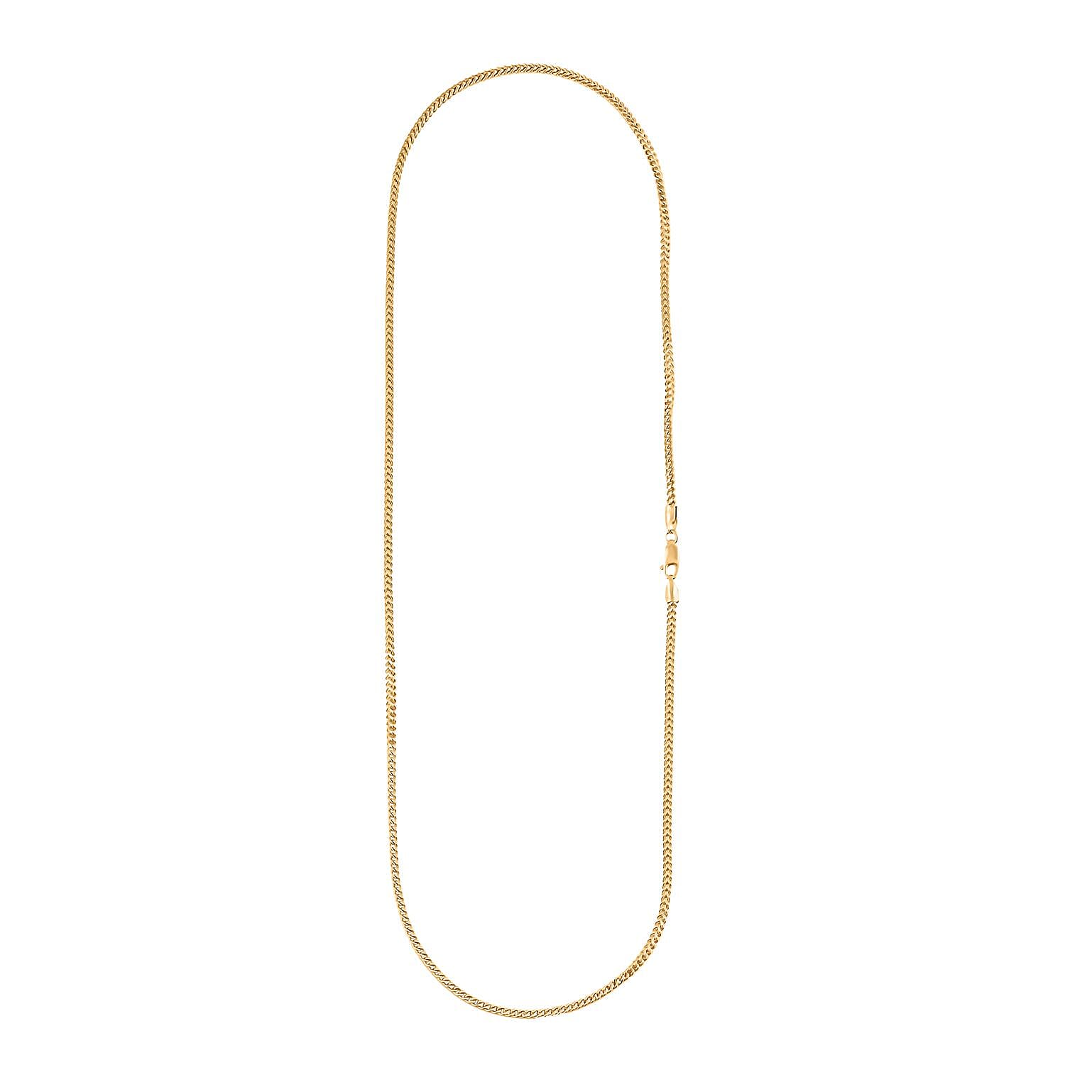 2.1mm Franco Chain Necklace in 10K Yellow Gold 6.6 Grams 22 Inches