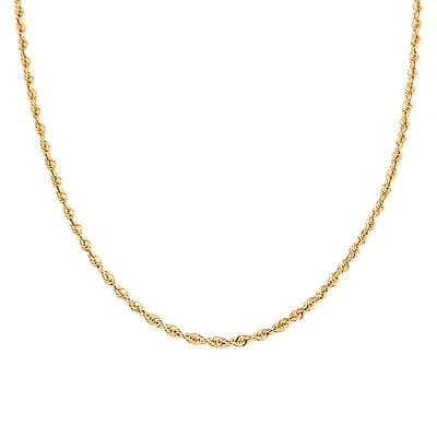 3.8mm Shinny Rope Chain Necklace in 10K Yellow Gold 6.7 Grams 22 Inches 