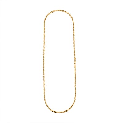 3.8mm Shinny Rope Chain Necklace in 10K Yellow Gold 6.7 Grams 22 Inches 