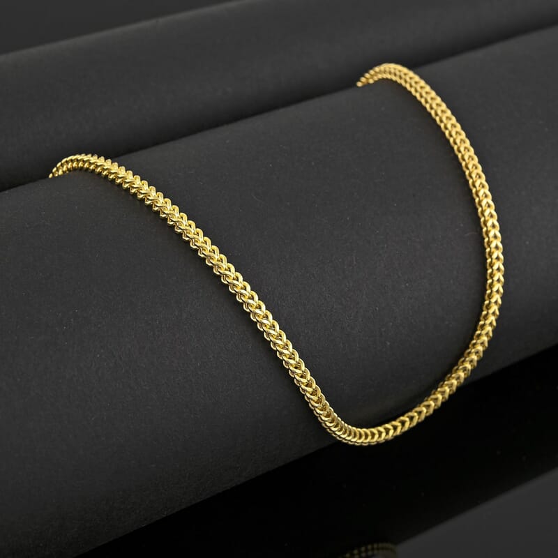 2.1mm Franco Chain Necklace in 10K Yellow Gold 7.10 Grams 24 Inches
