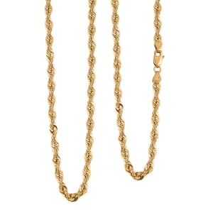 3.8mm Shinny Rope Chain Necklace in 10K Yellow Gold 7.3 Grams 24 Inches