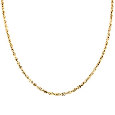 3.8mm Shinny Rope Chain Necklace in 10K Yellow Gold 7.3 Grams 24 Inches