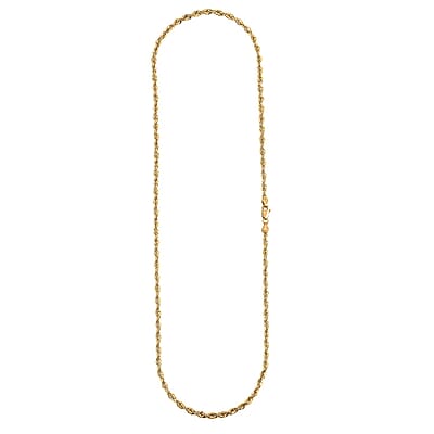 3.8mm Shinny Rope Chain Necklace in 10K Yellow Gold 7.3 Grams 24 Inches