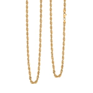 3.8mm Shinny Rope Chain Necklace in 10K Yellow Gold 7.5 Grams 26 Inches