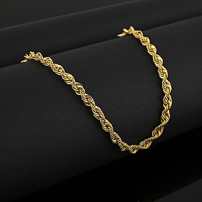 3.8mm Shinny Rope Chain Necklace in 10K Yellow Gold 7.5 Grams 26 Inches
