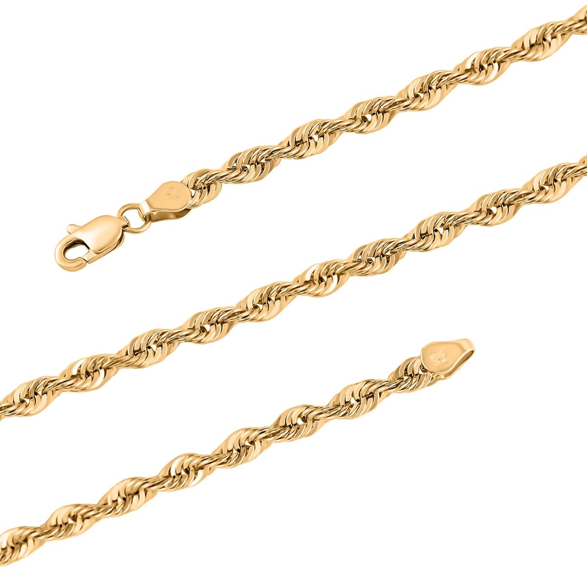 3.8mm Shinny Rope Chain Necklace in 10K Yellow Gold 7.5 Grams 26 Inches image number 2