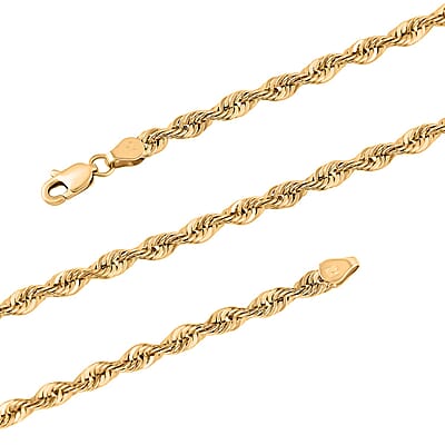 3.8mm Shinny Rope Chain Necklace in 10K Yellow Gold 7.5 Grams 26 Inches