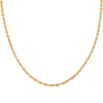 3.8mm Shinny Rope Chain Necklace in 10K Yellow Gold 7.5 Grams 26 Inches