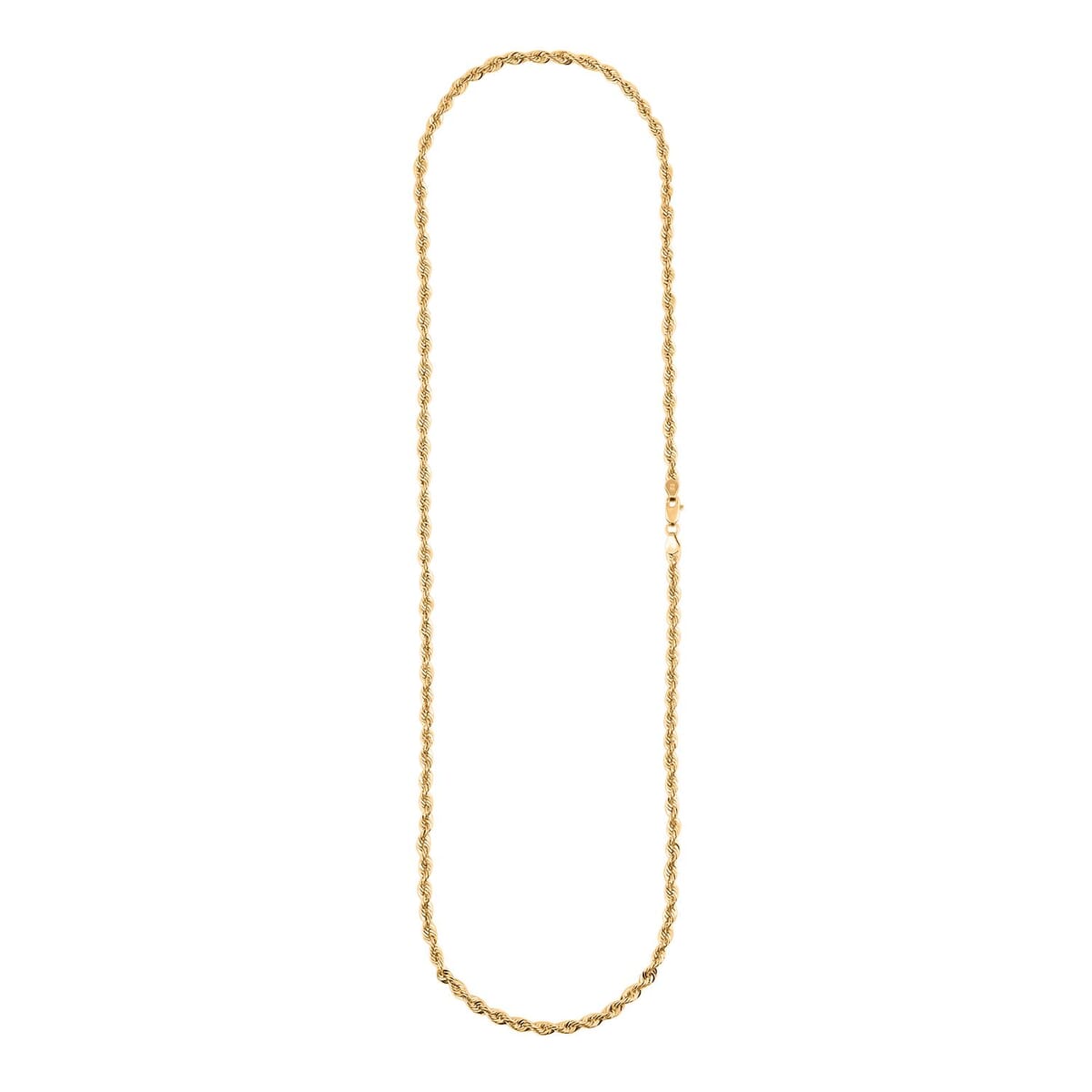 3.8mm Shinny Rope Chain Necklace in 10K Yellow Gold 7.5 Grams 26 Inches image number 4