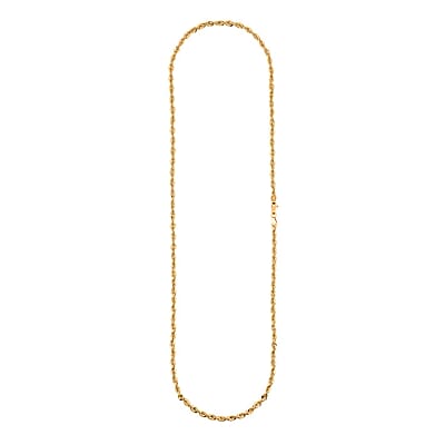 3.8mm Shinny Rope Chain Necklace in 10K Yellow Gold 7.5 Grams 26 Inches