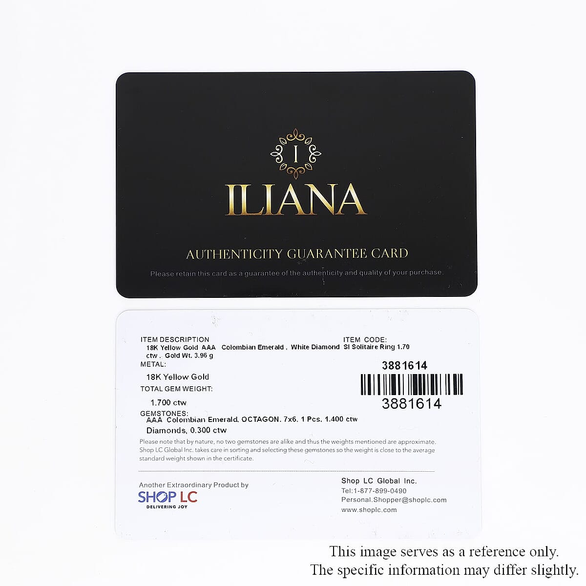 Iliana AAA Boyaca Colombian Emerald and G-H SI Diamond 1.70 ctw Halo Ring in 18K Yellow Gold (Size 6.0) image number 8