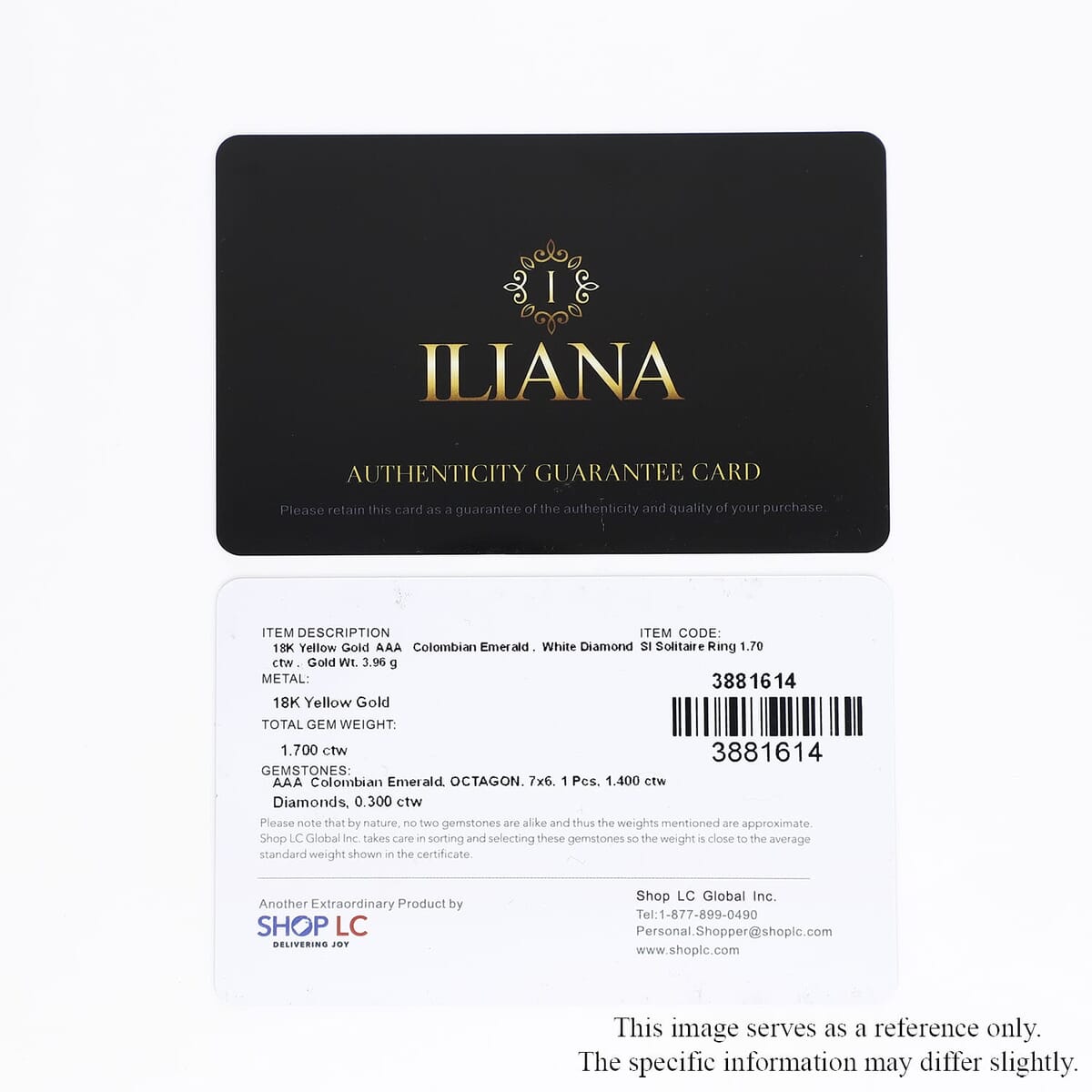 Iliana AAA Boyaca Colombian Emerald and G-H SI Diamond 1.70 ctw Halo Ring in 18K Yellow Gold (Size 8.0) image number 8