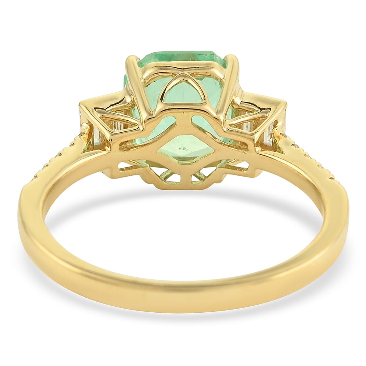 One Of A Kind Iliana AAA Boyaca Colombian Emerald and G-H SI Diamond 2.90 ctw Ring in 18K Yellow Gold (Size 7.5)  image number 3