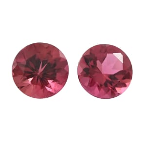 AAAA Ouro Fino Rubellite Set of 2 (Rnd 5 mm) 1.00 ctw