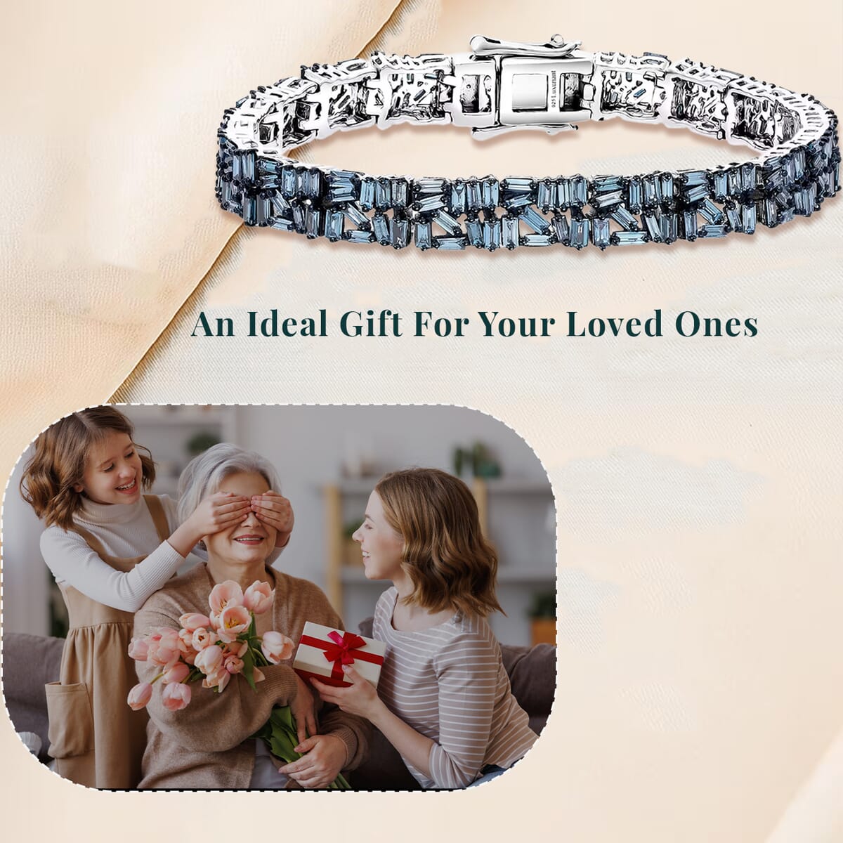 Luxuriant Lab Grown Blue Diamond SI 5.00 ctw Art Deco Bracelet in Rhodium Over Sterling Silver (7.25 In) image number 2