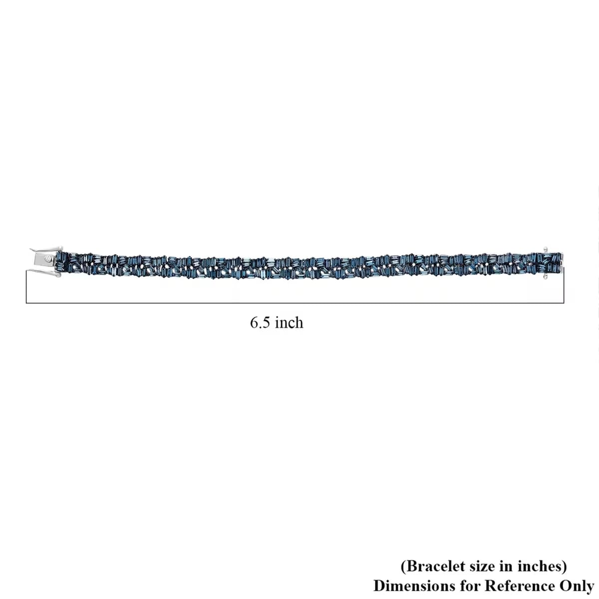 Luxuriant Lab Grown Blue Diamond SI 5.00 ctw Art Deco Bracelet in Rhodium Over Sterling Silver (7.25 In) image number 6
