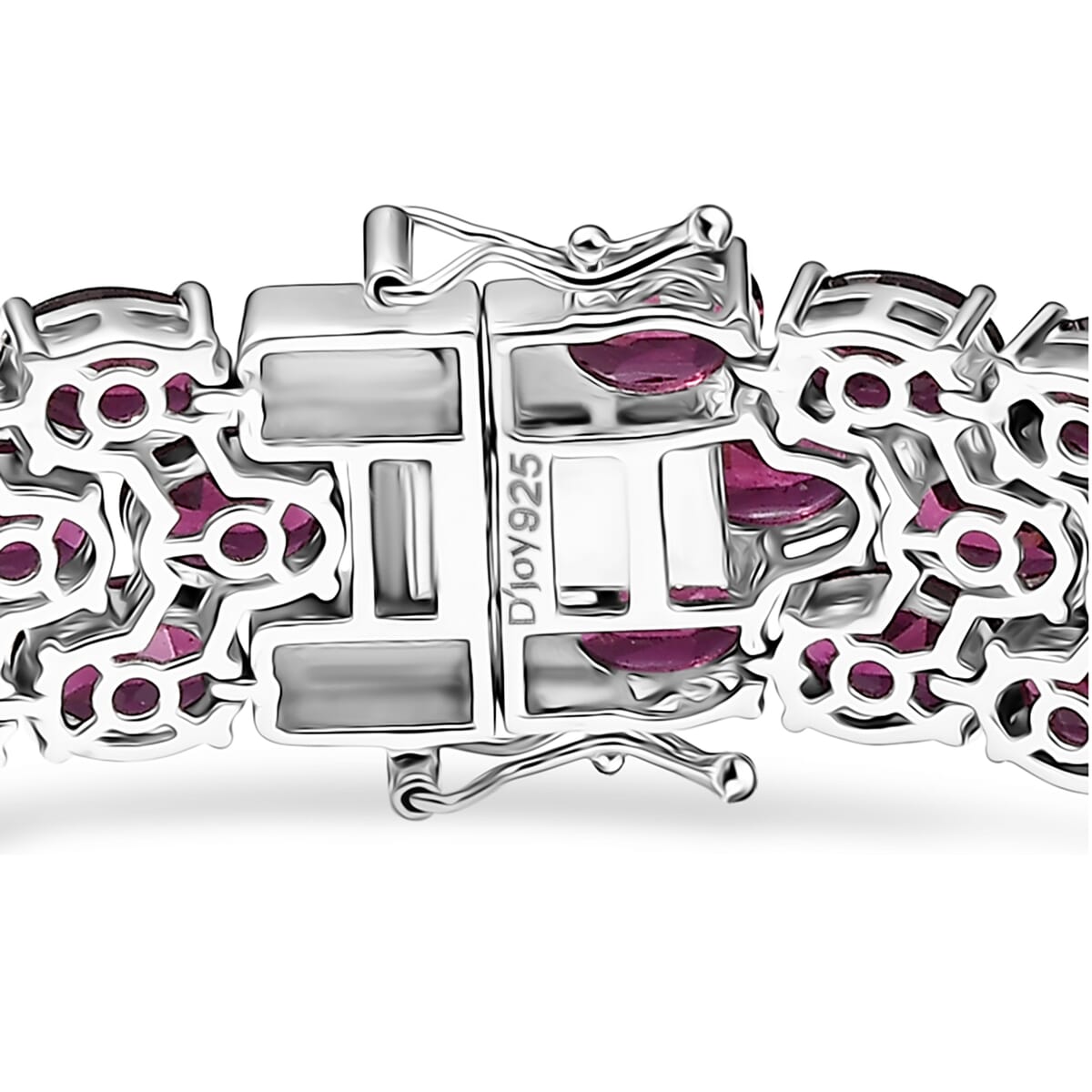D'Joy Orissa Rhodolite Garnet 59.50 ctw Carpet Bracelet in Rhodium Over Sterling Silver (6.50 In) image number 3
