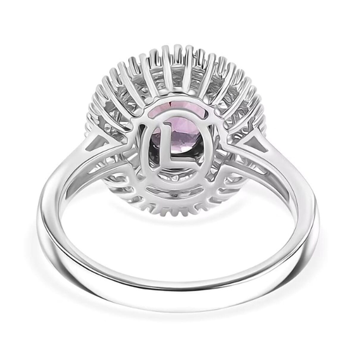 Epic Deal Luxoro 10K White Gold Premium Lavender Spinel, Diamond (I2) (0.70 cts) Classic Double Halo Ring (Size 6.5) 2.20 ctw image number 6