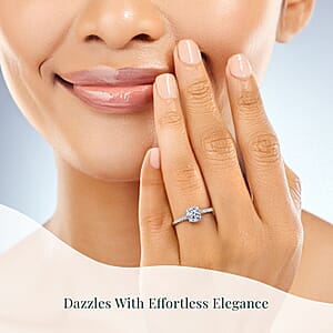 Luxuriant Lab Grown Diamond 1.25 ctw Solitaire Ring in Rhodium Over Sterling Silver (Size 10.0)