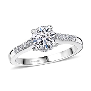 Luxuriant Lab Grown Diamond 1.25 ctw Solitaire Ring in Rhodium Over Sterling Silver (Size 5.0)