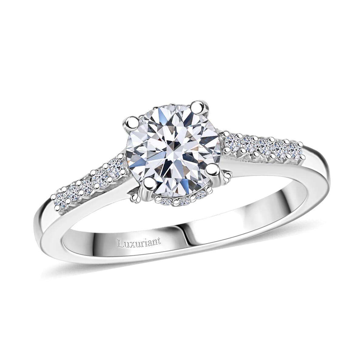 Luxuriant Lab Grown Diamond 1.25 ctw Solitaire Ring in Rhodium Over Sterling Silver (Size 7.0) image number 0