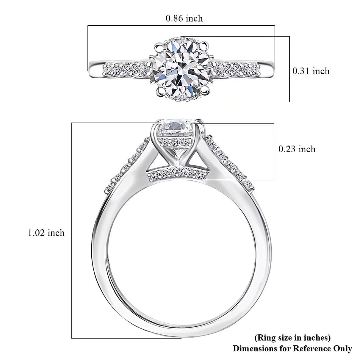 Luxuriant Lab Grown Diamond 1.25 ctw Solitaire Ring in Rhodium Over Sterling Silver (Size 7.0) image number 6