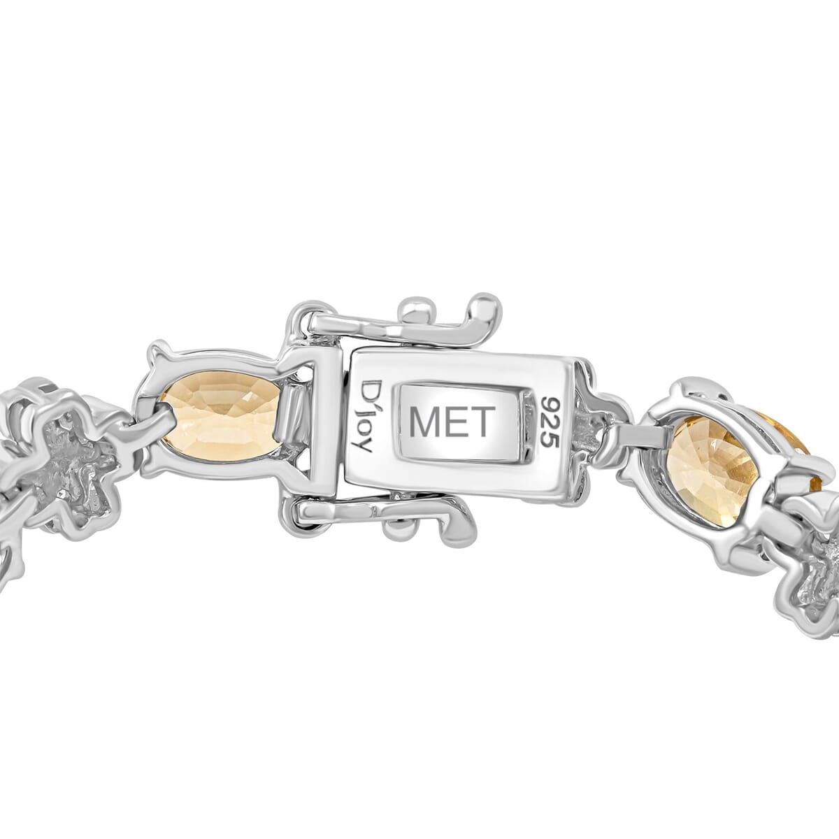 Premium Tanzania Yellow Zircon and White Zircon 10.40 ctw Leaf Clover Bracelet in Rhodium Over Sterling Silver (6.50 In) image number 2