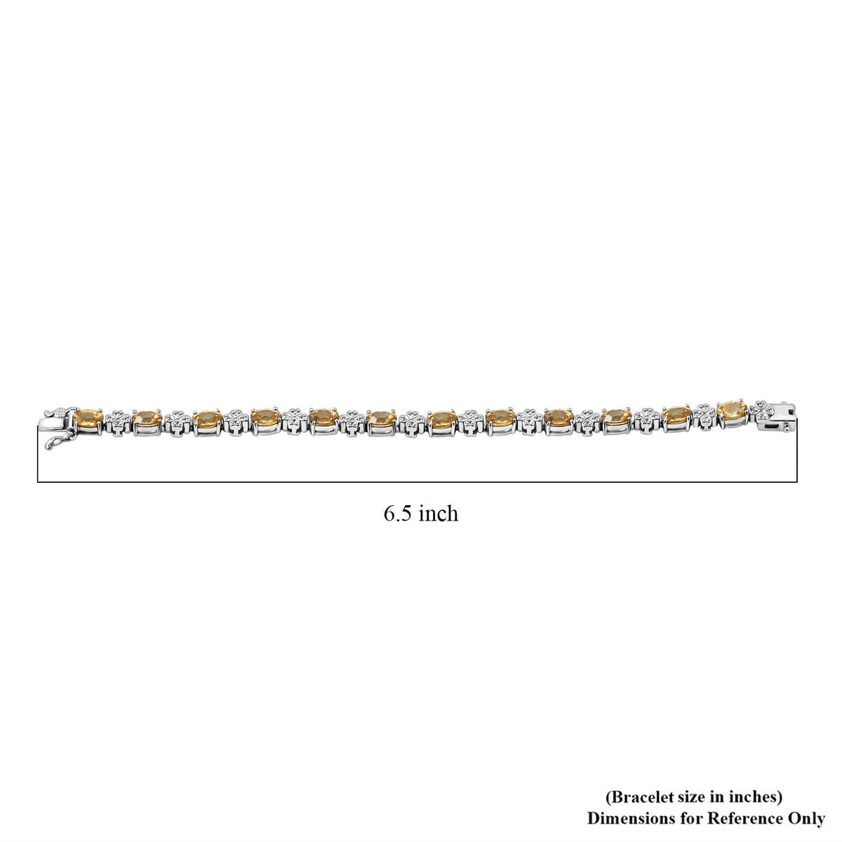 Premium Tanzania Yellow Zircon and White Zircon 10.40 ctw Leaf Clover Bracelet in Rhodium Over Sterling Silver (6.50 In) image number 4