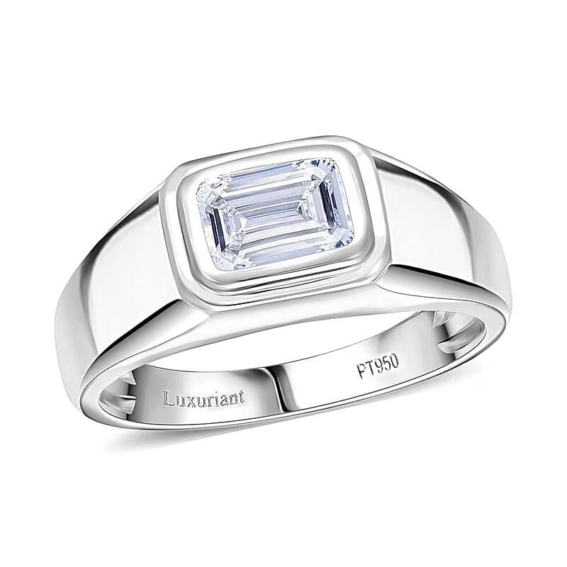 IGI Certified Luxuriant Lab Grown Diamond F VS2 1.50 ctw Mens Ring in 950 Platinum (Size 10.0) 10.50 Grams (Del. In 12-15 Days)