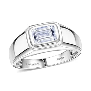 IGI Certified 950 Platinum Luxuriant Lab Grown Diamond (F, VS2) Mens Ring (Size 13.5) (10.50 g) 1.50 ctw