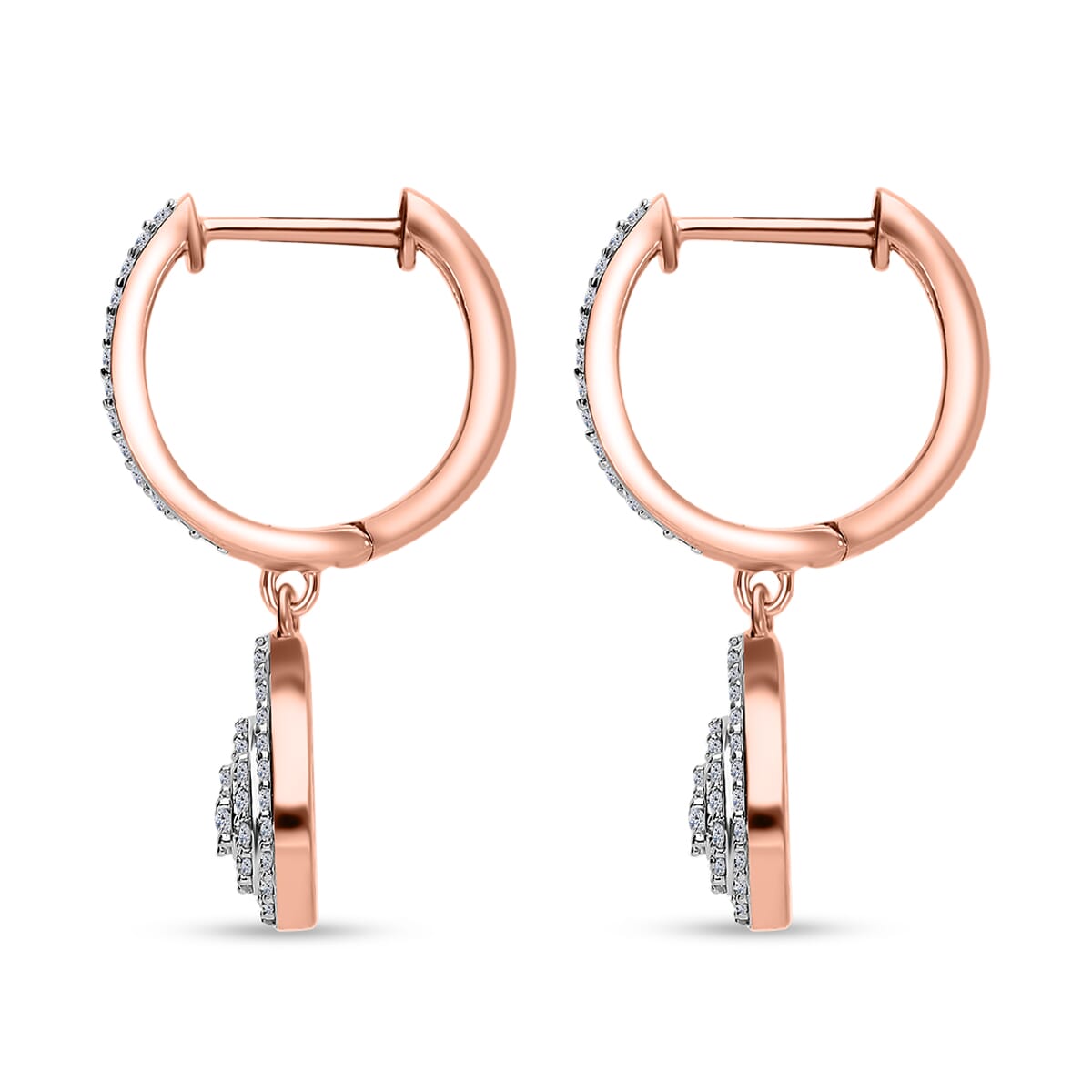 Luxuriant Lab Grown Diamond G-H SI 0.50 ctw Hoop Earrings in Vermeil Rose Gold Over Sterling Silver image number 2