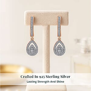 Luxuriant Lab Grown Diamond G-H SI 0.50 ctw Hoop Earrings in Vermeil Rose Gold Over Sterling Silver (Del. In 10-12 Days)