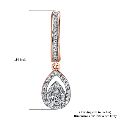 Luxuriant Lab Grown Diamond G-H SI 0.50 ctw Hoop Earrings in Vermeil Rose Gold Over Sterling Silver