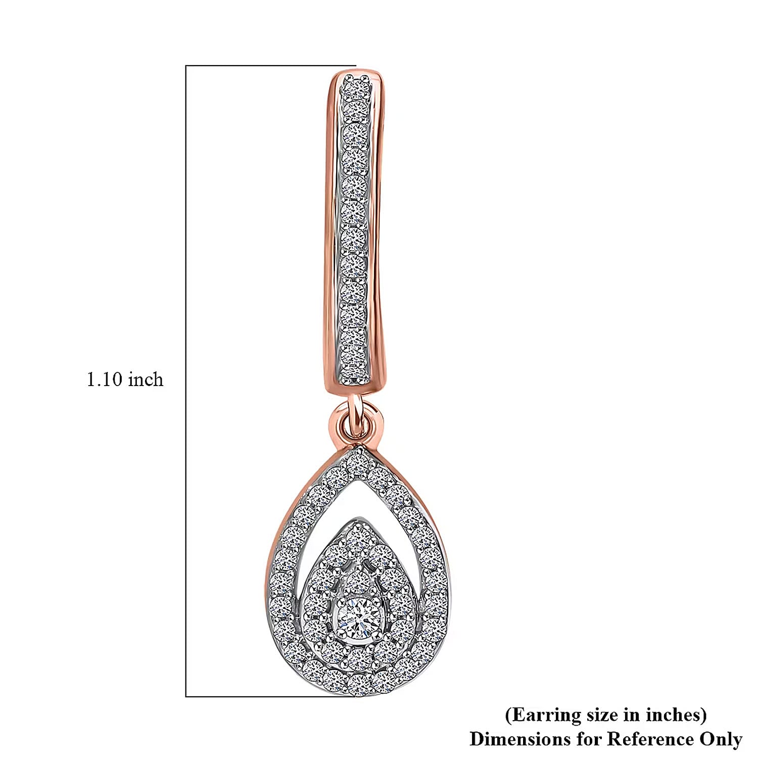 Luxuriant Lab Grown Diamond G-H SI 0.50 ctw Hoop Earrings in Vermeil Rose Gold Over Sterling Silver