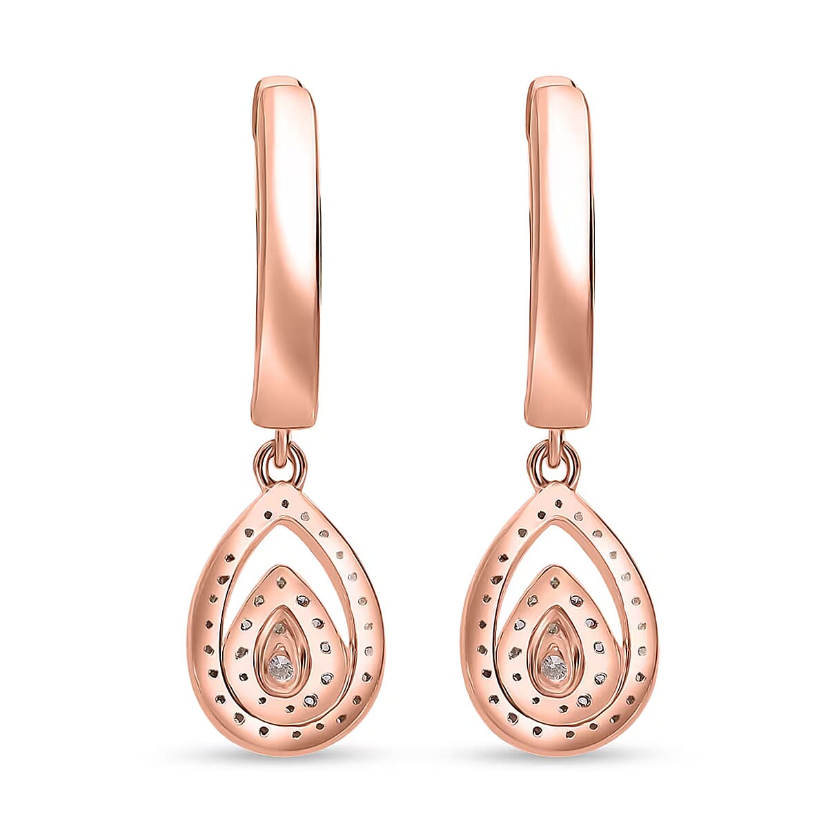 Luxuriant Lab Grown Diamond G-H SI 0.50 ctw Hoop Earrings in Vermeil Rose Gold Over Sterling Silver image number 7