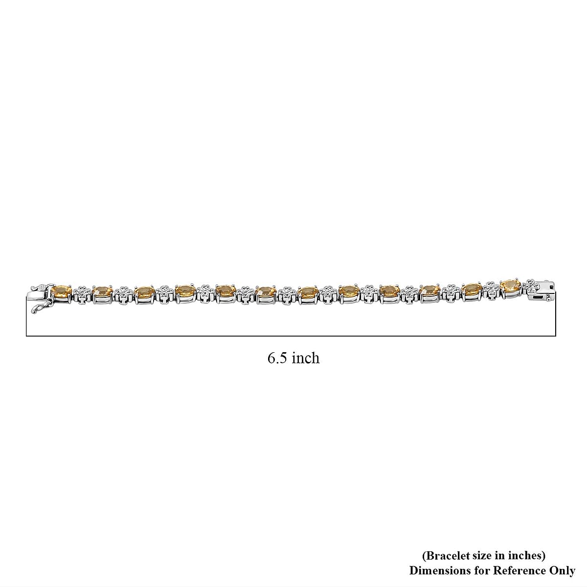 Premium Tanzania Yellow Zircon and White Zircon 13.60 ctw Leaf Clover Bracelet in Rhodium Over Sterling Silver (8.00 In) image number 4