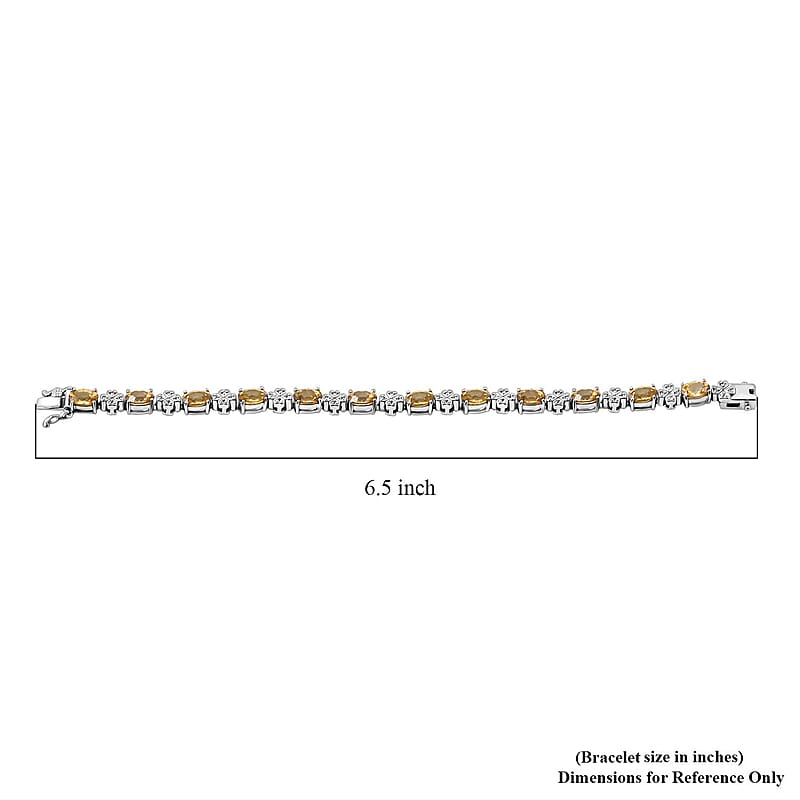 Premium Tanzania Yellow Zircon and White Zircon 13.60 ctw Leaf Clover Bracelet in Rhodium Over Sterling Silver (8.00 In)