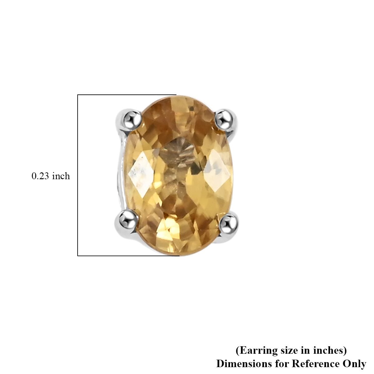 Premium Tanzania Yellow Zircon 1.50 ctw Spotlight Earrings in Rhodium Over Sterling Silver  image number 4
