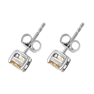 Premium Tanzania Yellow Zircon 1.50 ctw Spotlight Earrings in Rhodium Over Sterling Silver