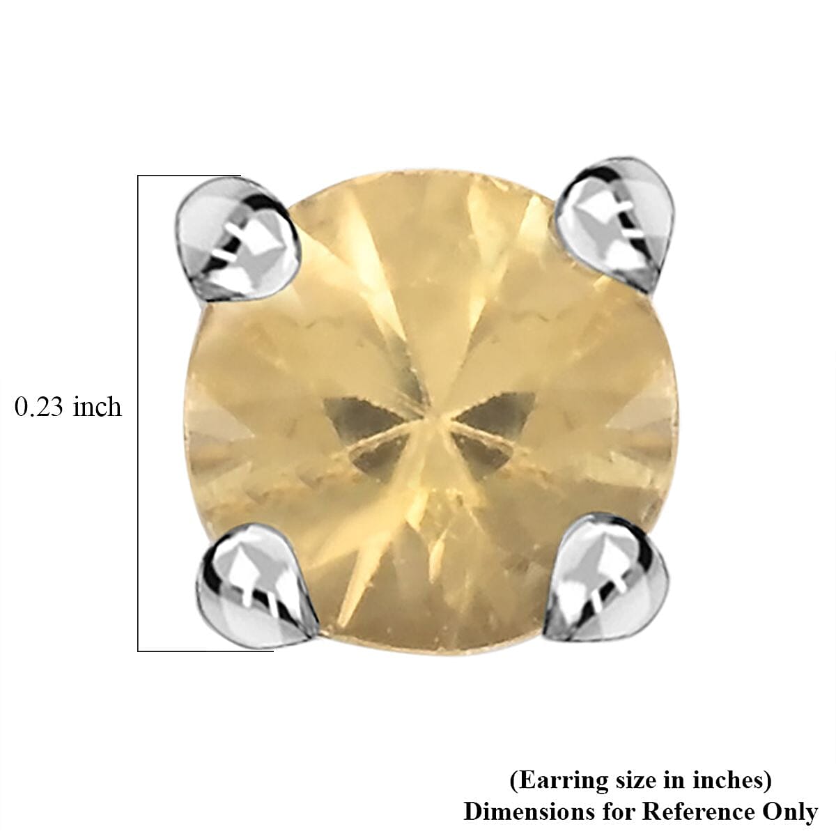 Premium Tanzania Yellow Zircon 1.50 ctw Spotlight Earrings in Rhodium Over Sterling Silver image number 4