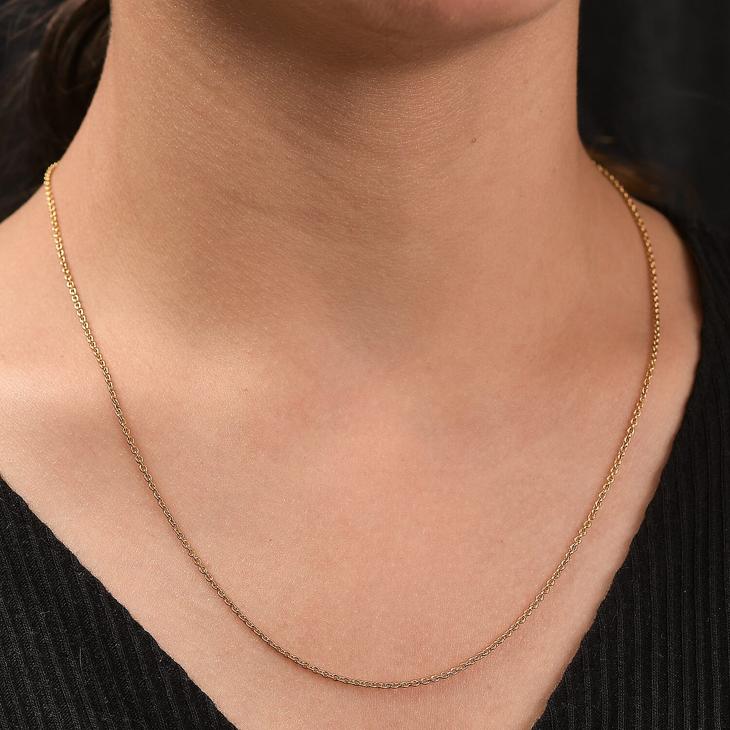Vermeil YG Over Sterling Silver Necklace (18 Inches) 2.16 g