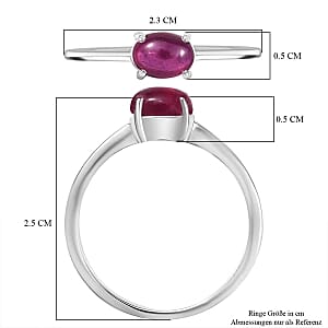 African Ruby 1.30 ctw Ring in Sterling Silver (Size 9.0)