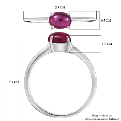 African Ruby 1.30 ctw Ring in Sterling Silver (Size 9.0)