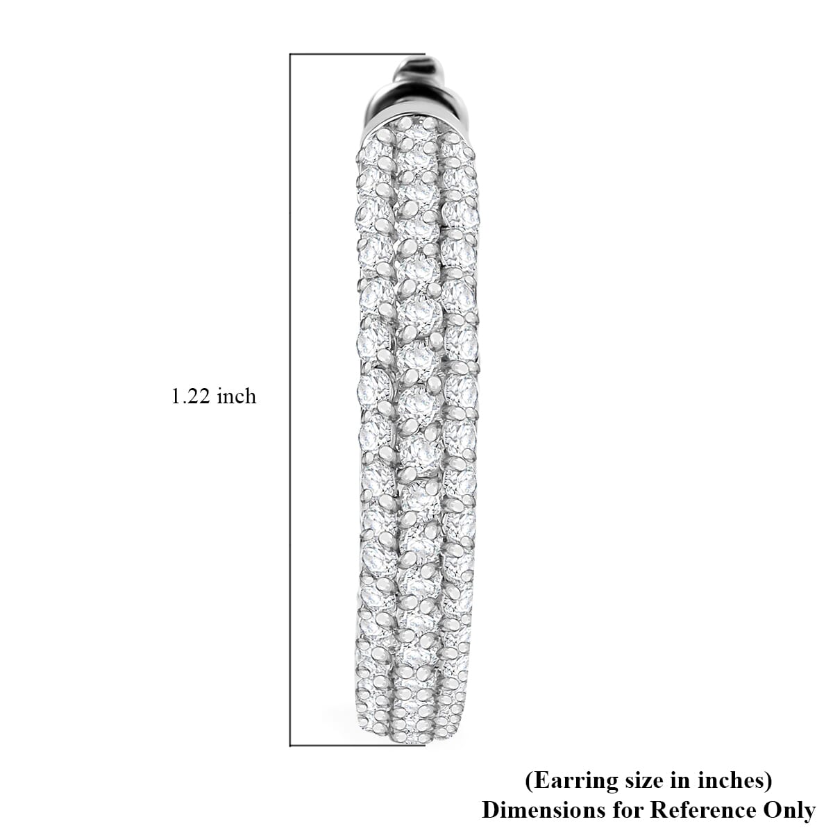 Karis Lab Created White Sapphire 5.00 ctw Hoop Earrings in Platinum Bond image number 4