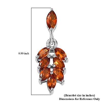 D'Joy Santa Ana Madeira Citrine 1.25 ctw Hanging Green Leaves Earrings in Platinum Over Sterling Silver 
