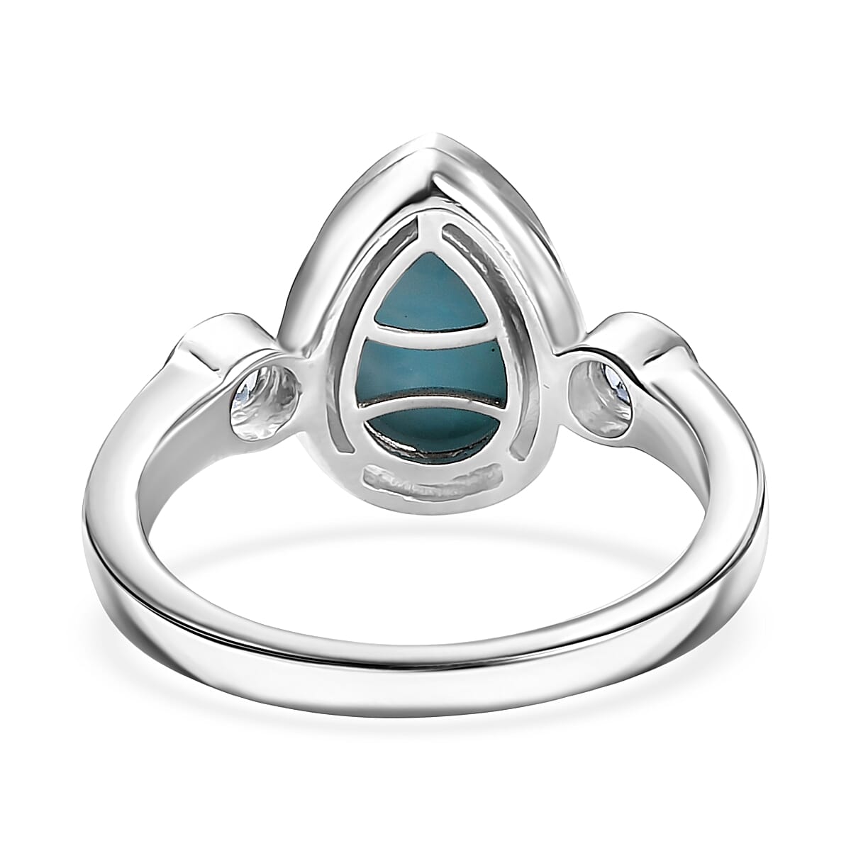 D'Joy Premium Larimar and Sky Blue Topaz 2.70 ctw Ocean Tear Ring in Rhodium Over Sterling Silver (Size 8.0) image number 4