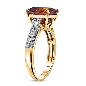 AAA Picos Altos Sphalerite and G-H SI Luxuriant Lab Grown Diamond 7.35 ctw Ring in 10K Yellow Gold (Size 10.0)